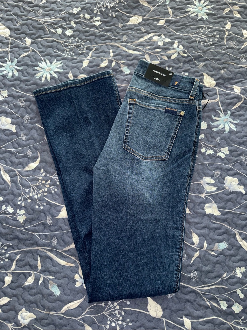 7 For All Mankind Dark Blue Boot-Cut Jeans - Picture 4 of 7